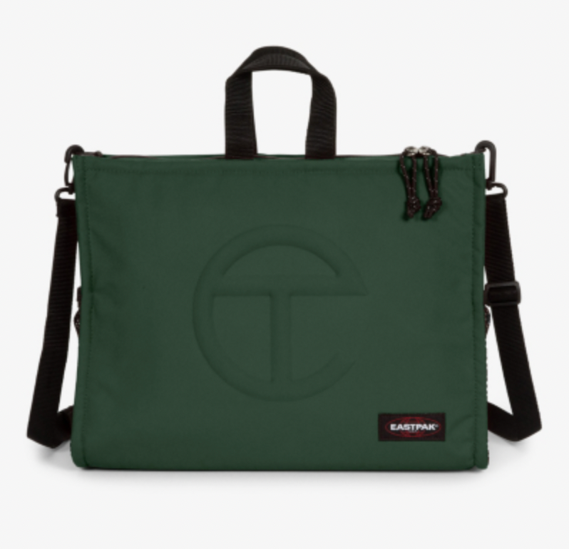 Eastpak x Telfar + Womens Dark Olive Shopper Medium Woven Cross-Body Bag