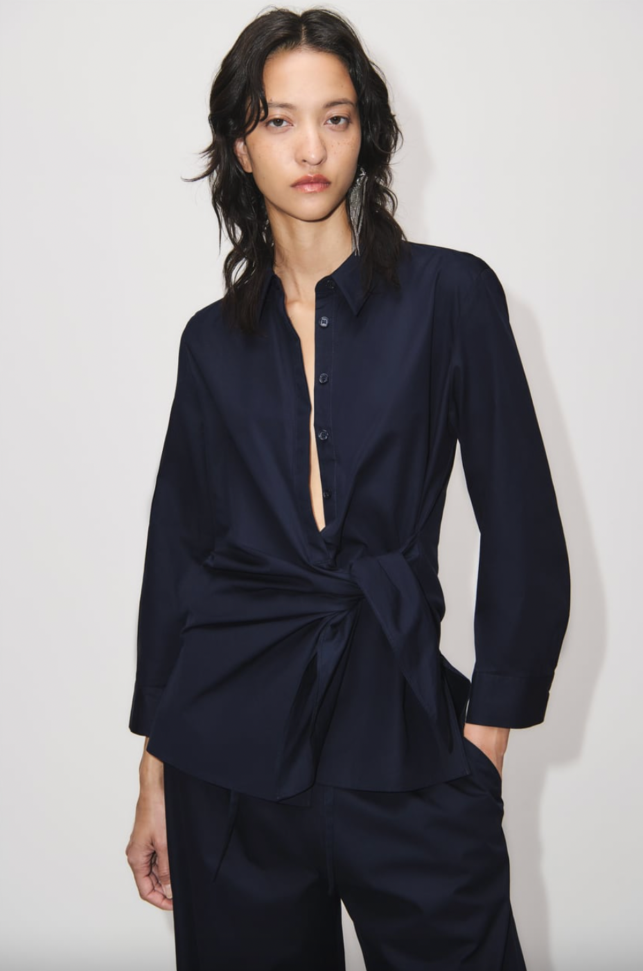 Zara + Poplin Wrap Shirt