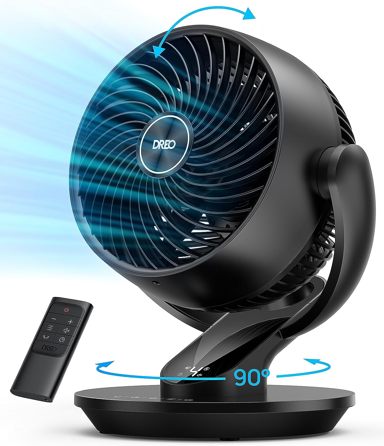 Dreo + 9Inch Quiet Oscillating Floor Fan With Remote