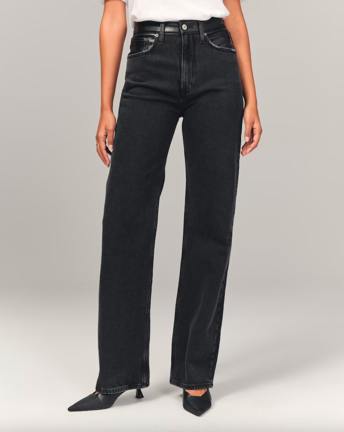 Abercrombie & Fitch + Mixed Fabric High Rise 90s Relaxed Jean