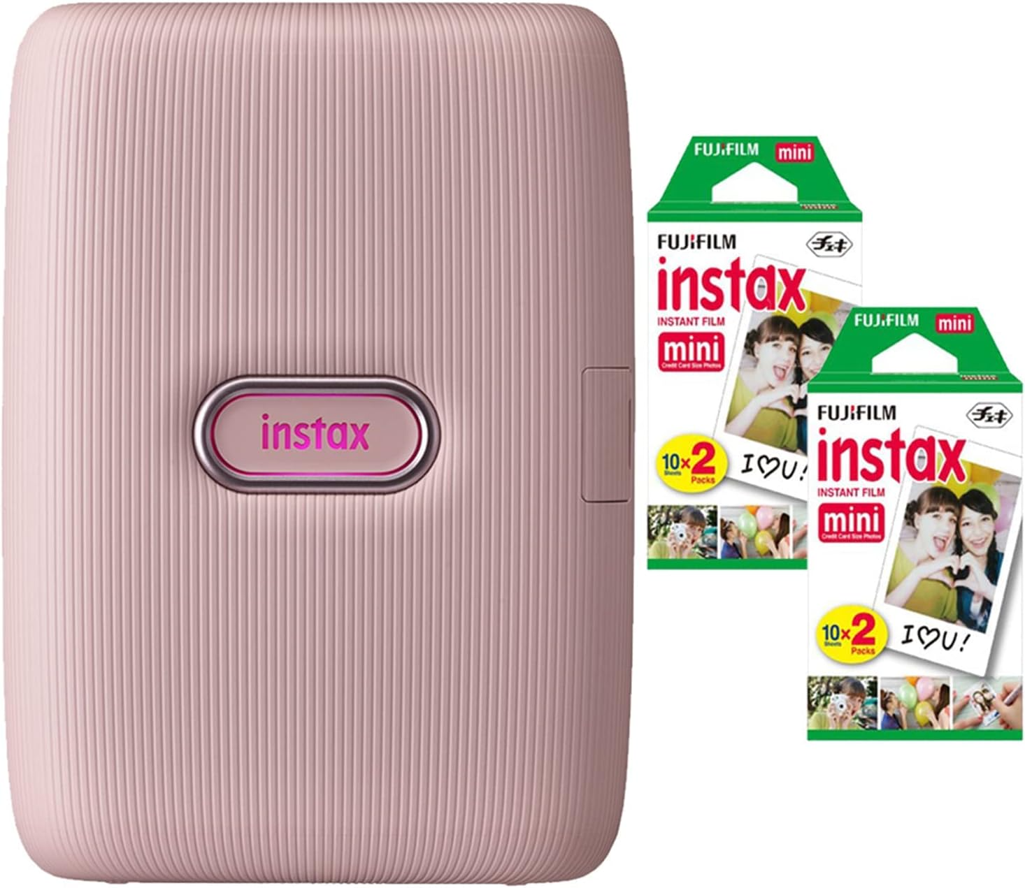 Instax + Mini Link2 Smartphone Printer (Soft Pink) Bundle