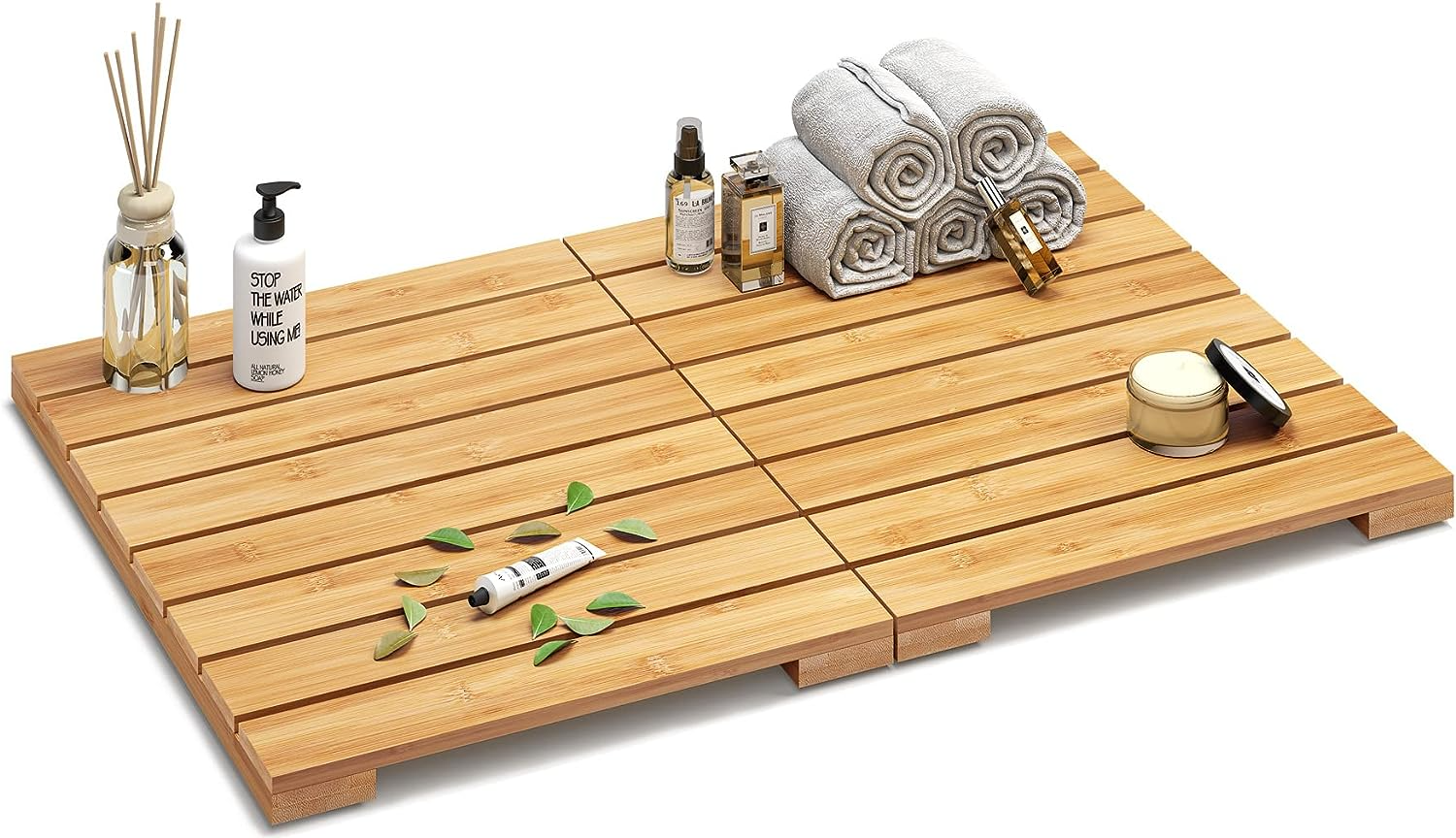 Viewcare + Waterproof Bamboo Bath Mat