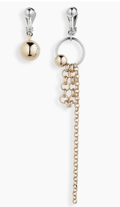 Justine Clenquet + Lewis Clip-On Mismatched Drop Earrings
