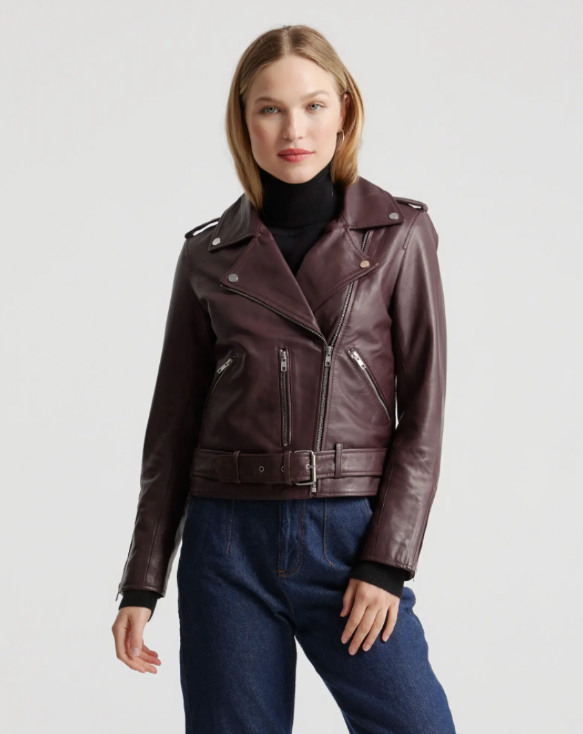 Quince + 100% Leather Motorcycle Jacket