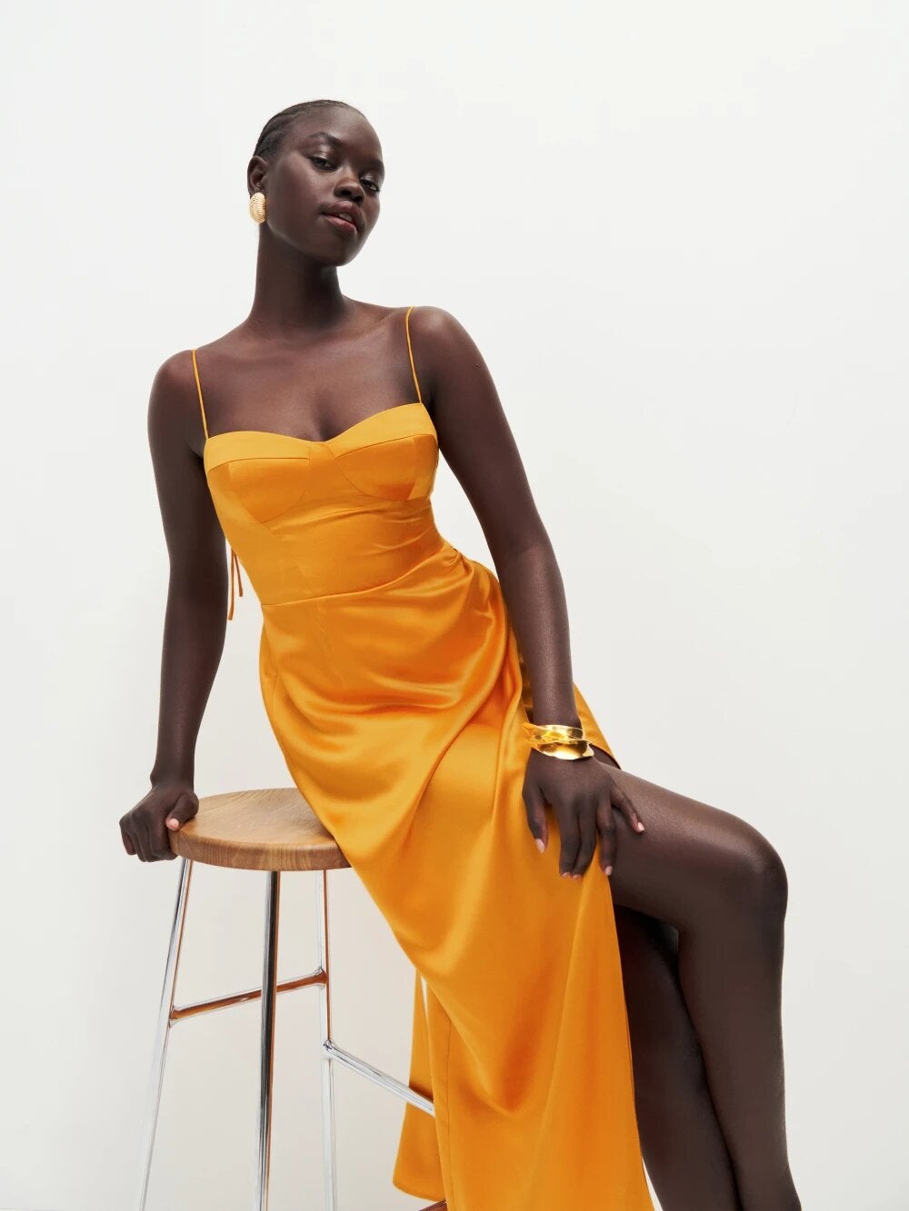 Reformation mustard best sale dress