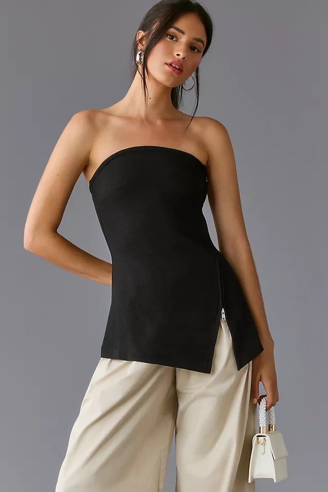 Maeve + Asymmetrical-Zipper Tube Top