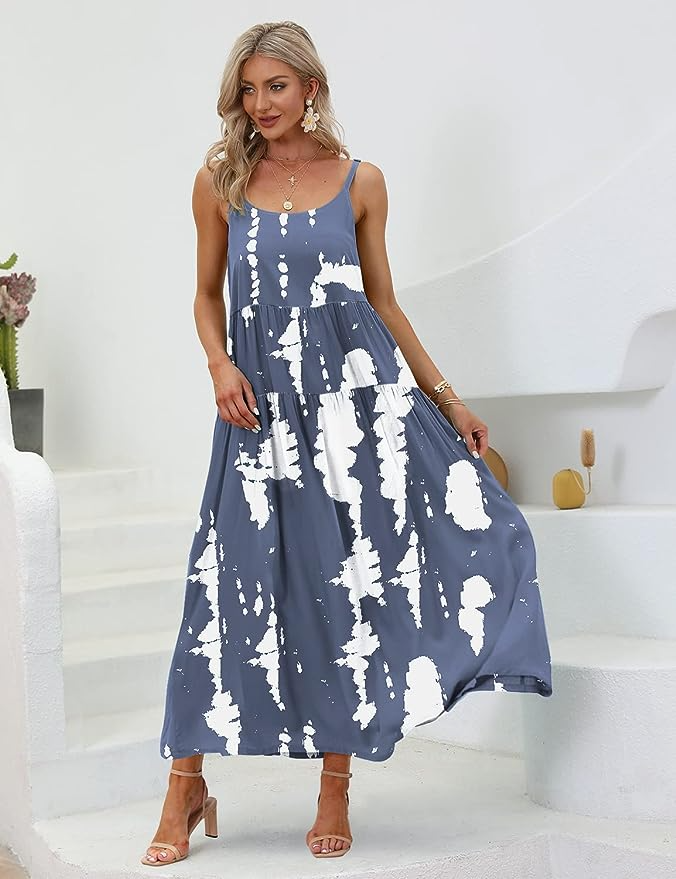 YESNO + Loose Bohemian Floral Maxi Dress