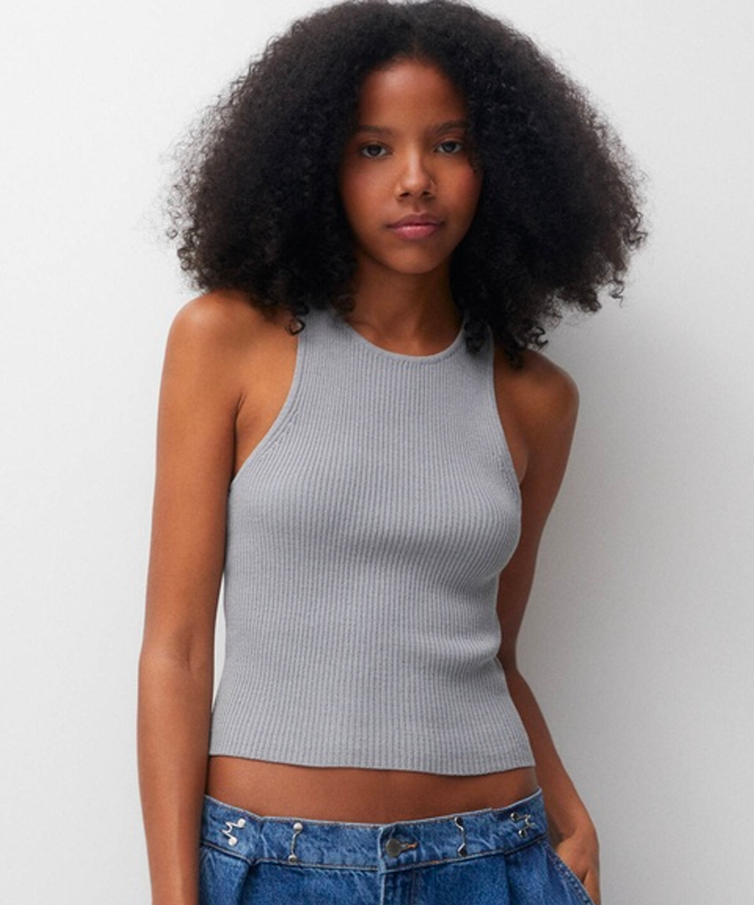 Pull & Bear + Racer Back Halter Neck Top