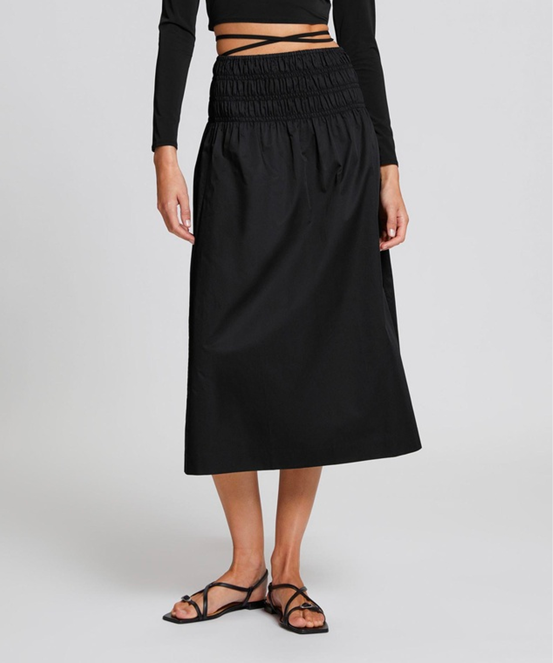 & Other Stories + Elasticated High-Waist Midi Skirt