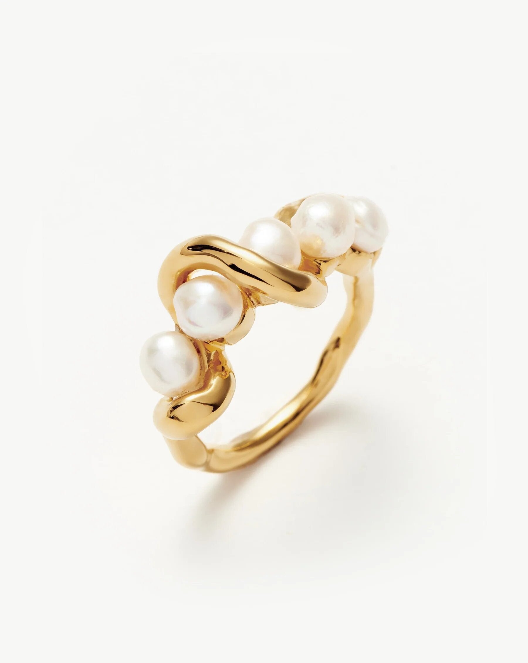 Missoma + Molten Pearl Twisted Stacking Ring