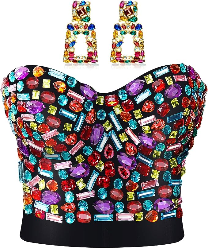 Hercicy + Rhinestone Bejeweled Bustier Top