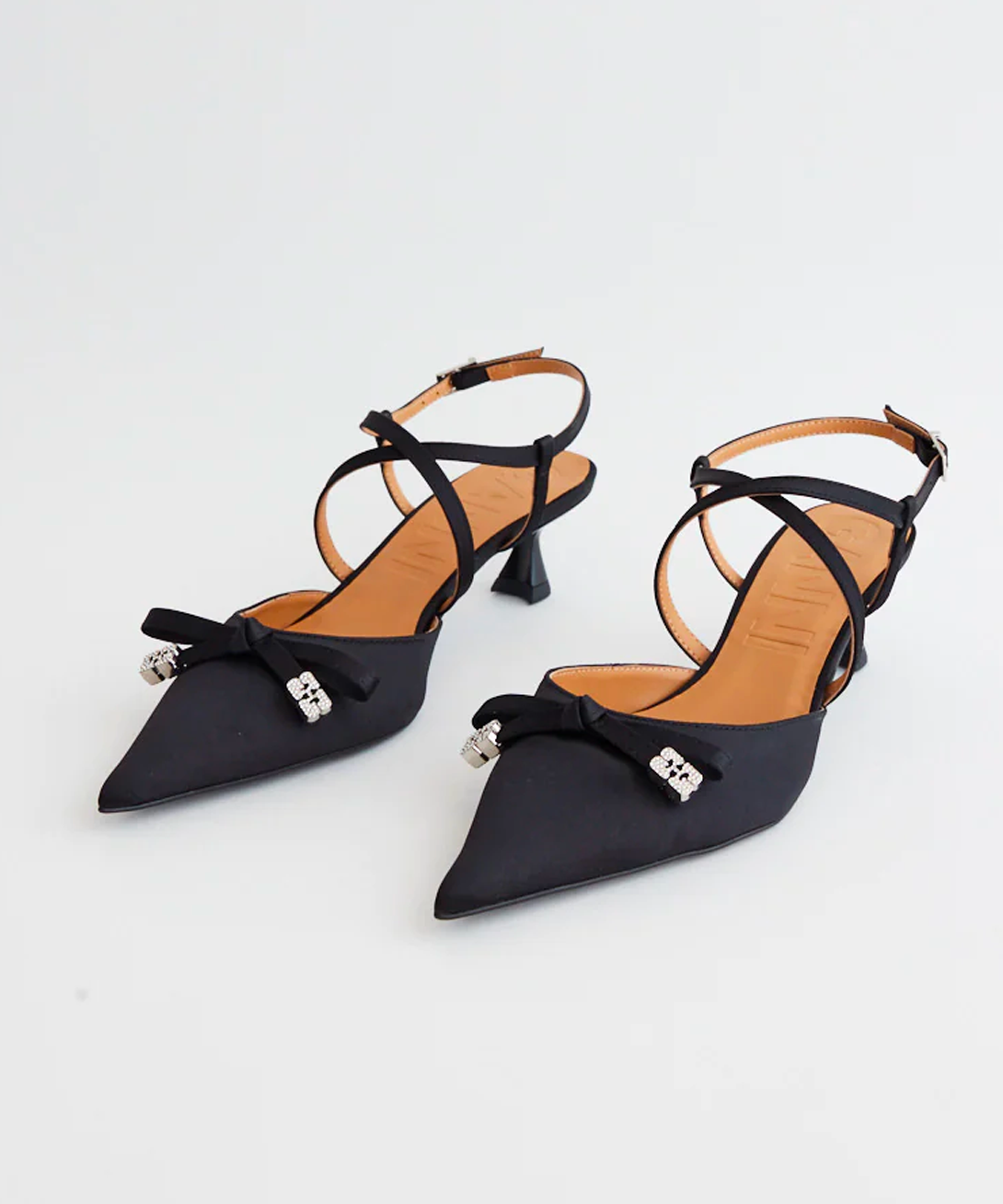 Ganni + Butterfly Kitten Heel Bow Pumps