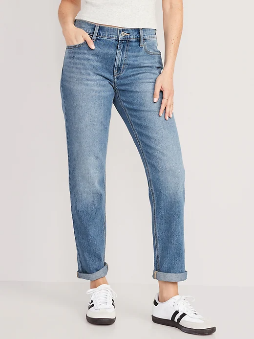 Old Navy + Mid-Rise Boyfriend Straight Jeans