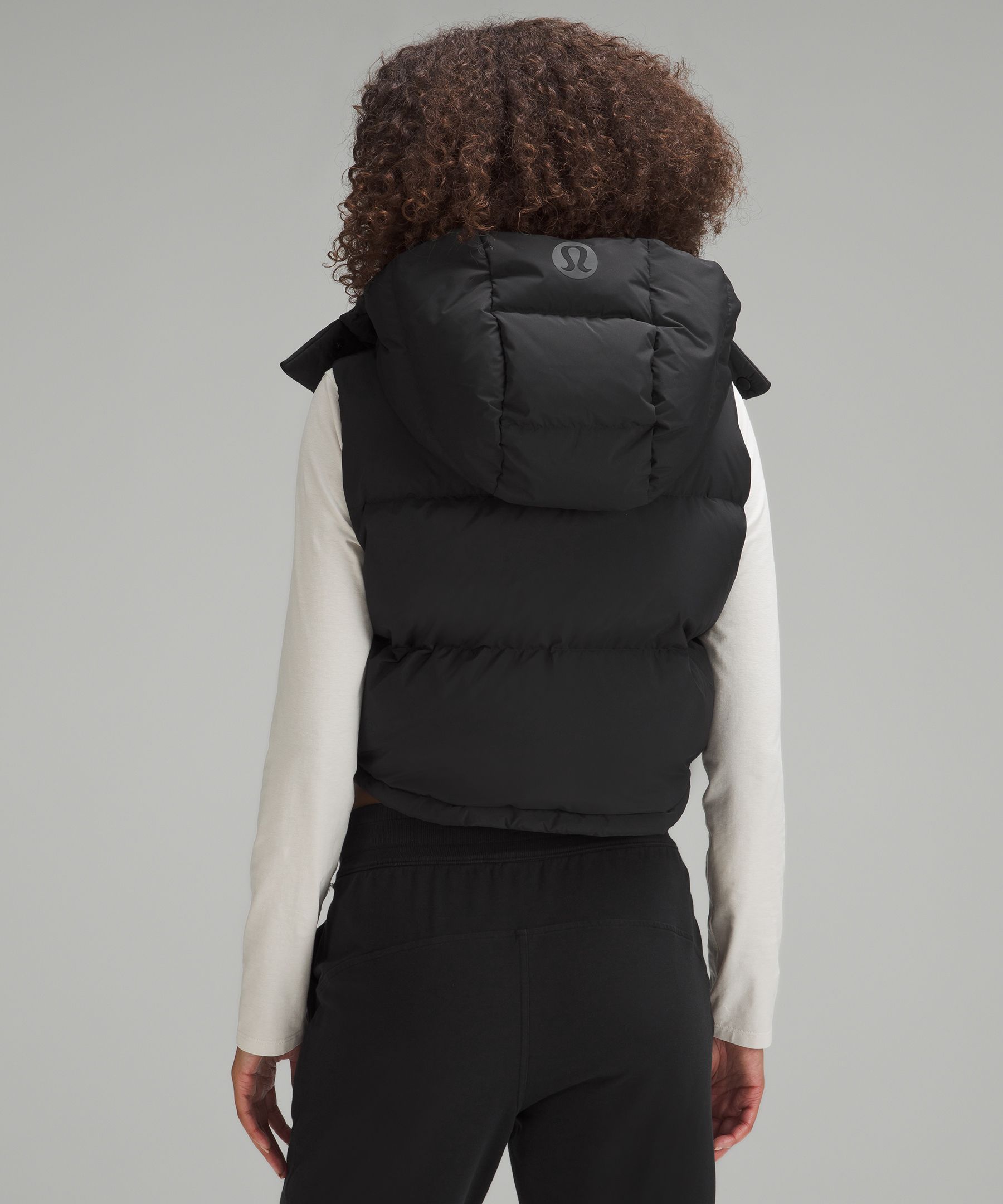 Lululemon Wunder Puff Crop Vest - Black - lulu fanatics