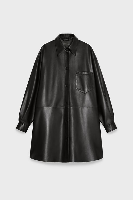 Zara x Steven Meisel Leather Shirt Dress