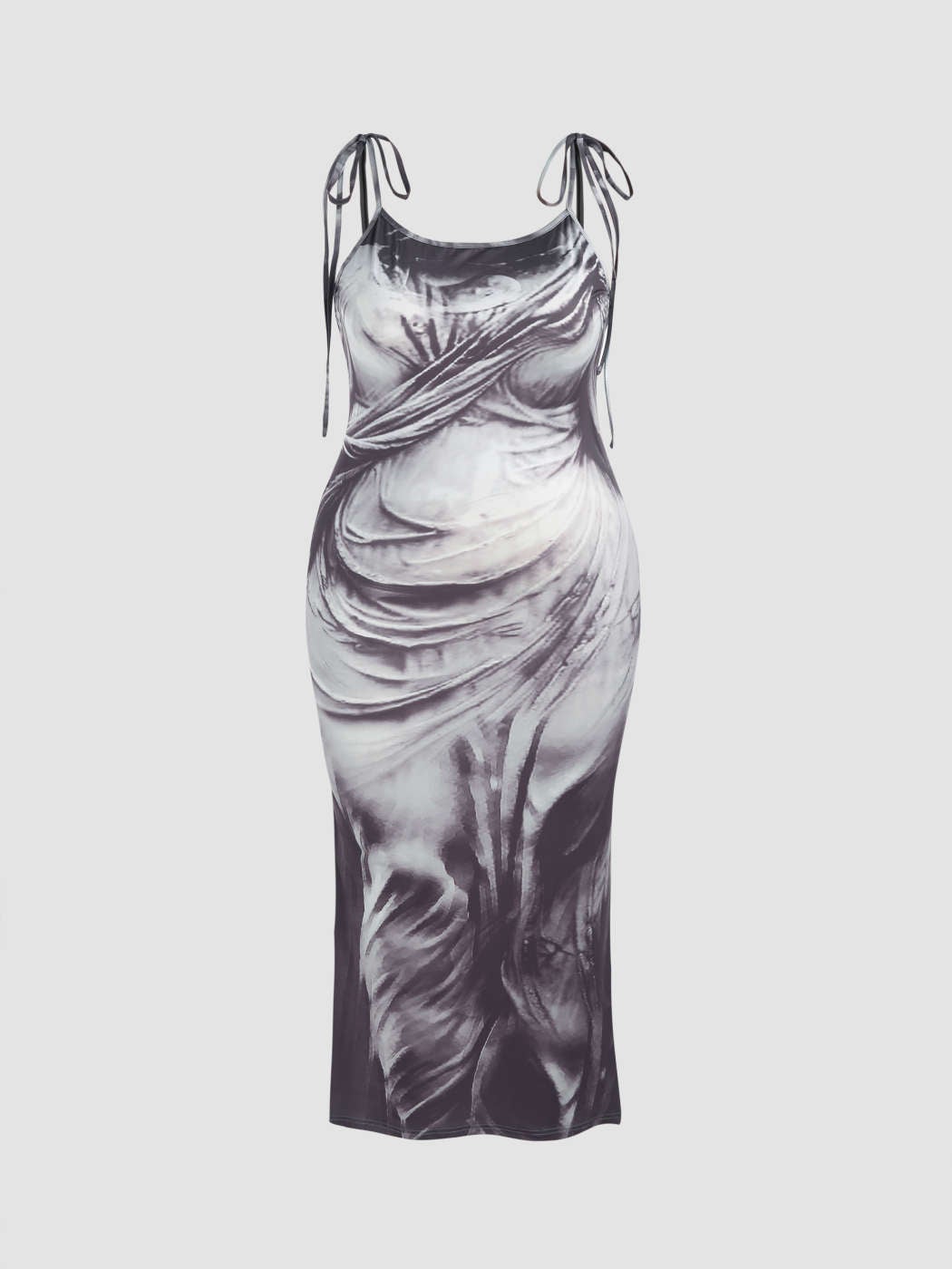 cider + Trompe L’oeil Prints Knotted Maxi Dress Curve & Plus