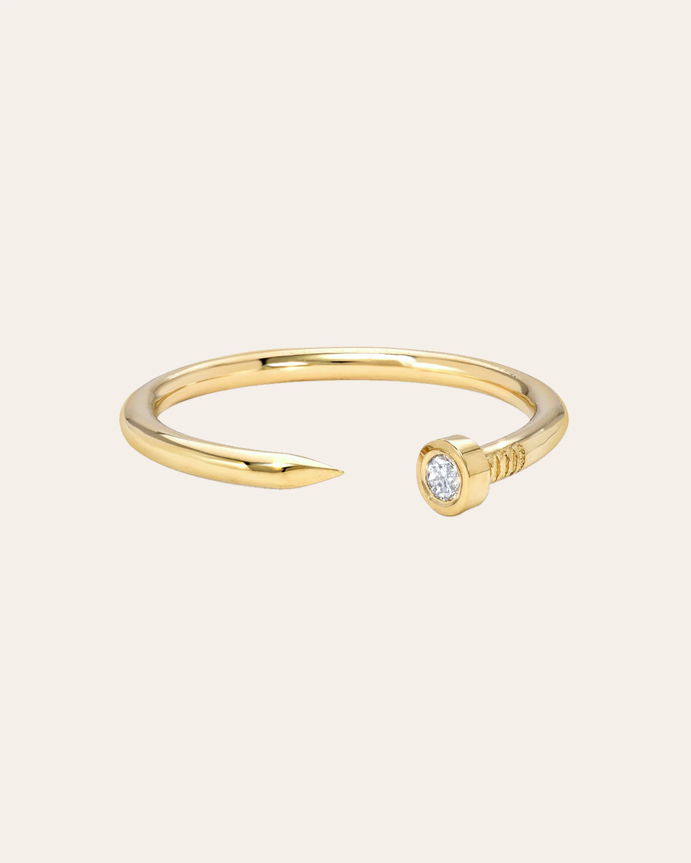 Zoe Lev + Diamond Nail Cuff Ring