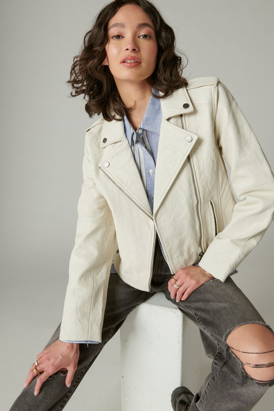 Lucky brand hot sale leather coat