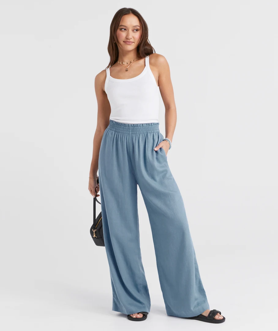 Sportsgirl + The Linen Blend Wide Leg Pant