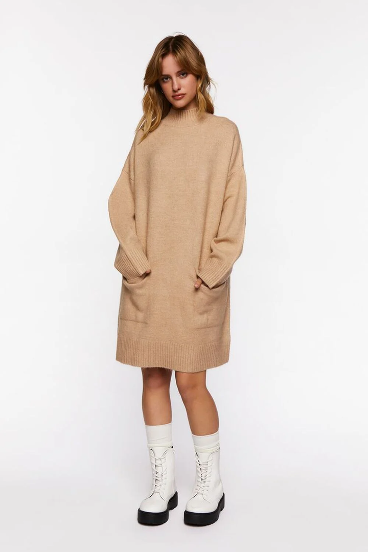 Oversized sweater dress with pockets sales