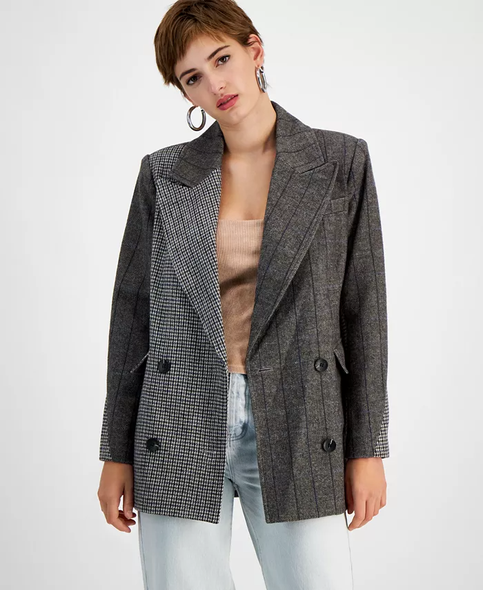 Avec les filles sales plaid wool coat