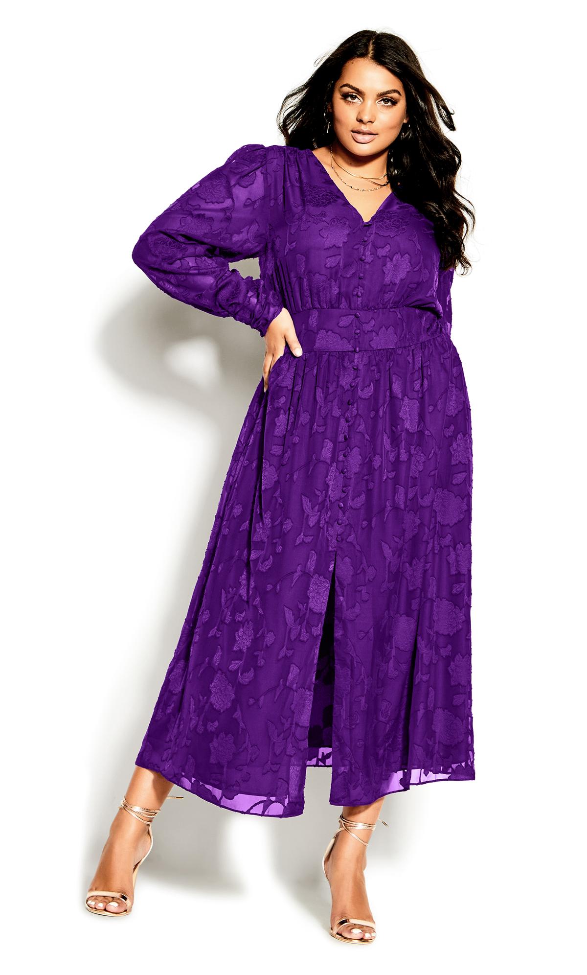 City Chic + Purple Lace Midaxi Dress