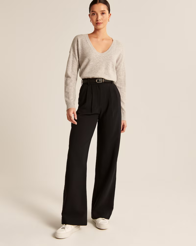 Black trouser women Plus size Straight leg 2 back pockets - Belore Slims-anthinhphatland.vn