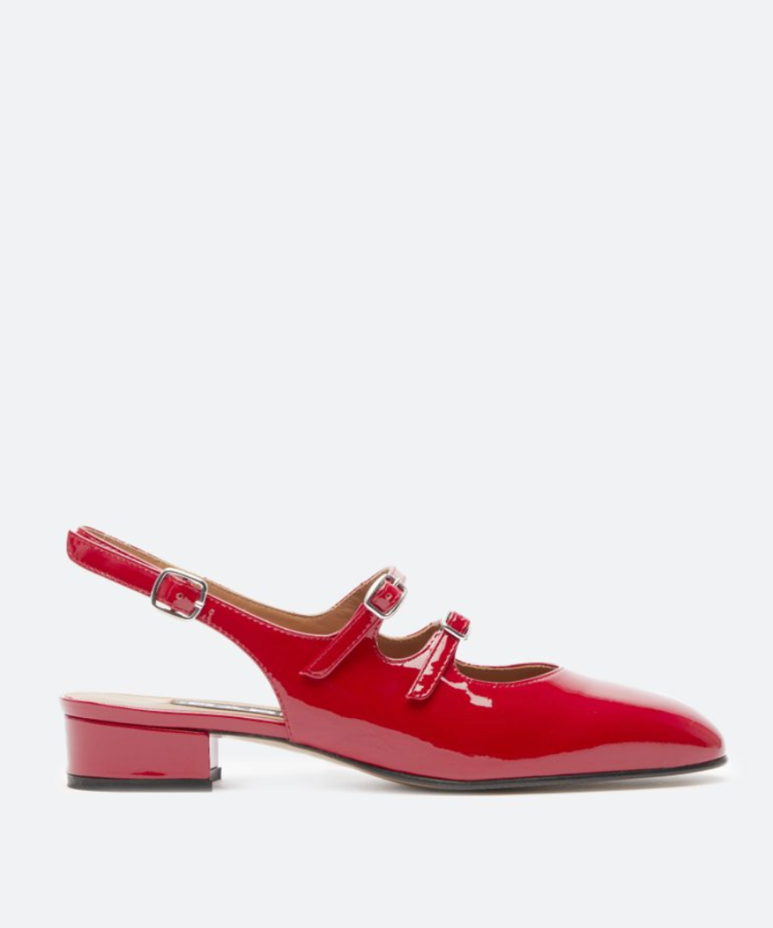 Carel + PECHE Red patent leather slingback Mary Janes