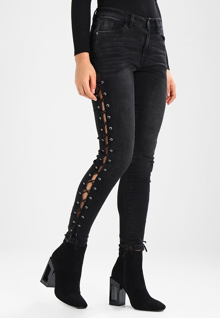 Urban Classics + Lace Up Pants – Jeans Skinny Fit
