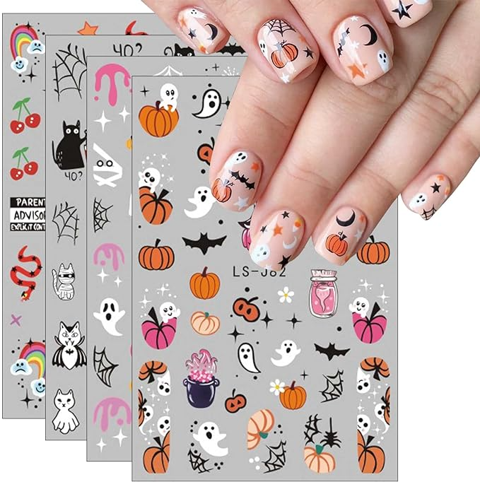JMEOWIO + Cute Halloween Nail Art Stickers
