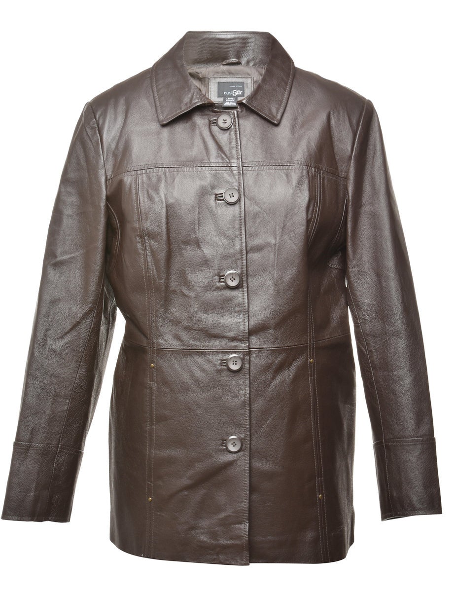 East 5th Brown Leather Jacket in Large