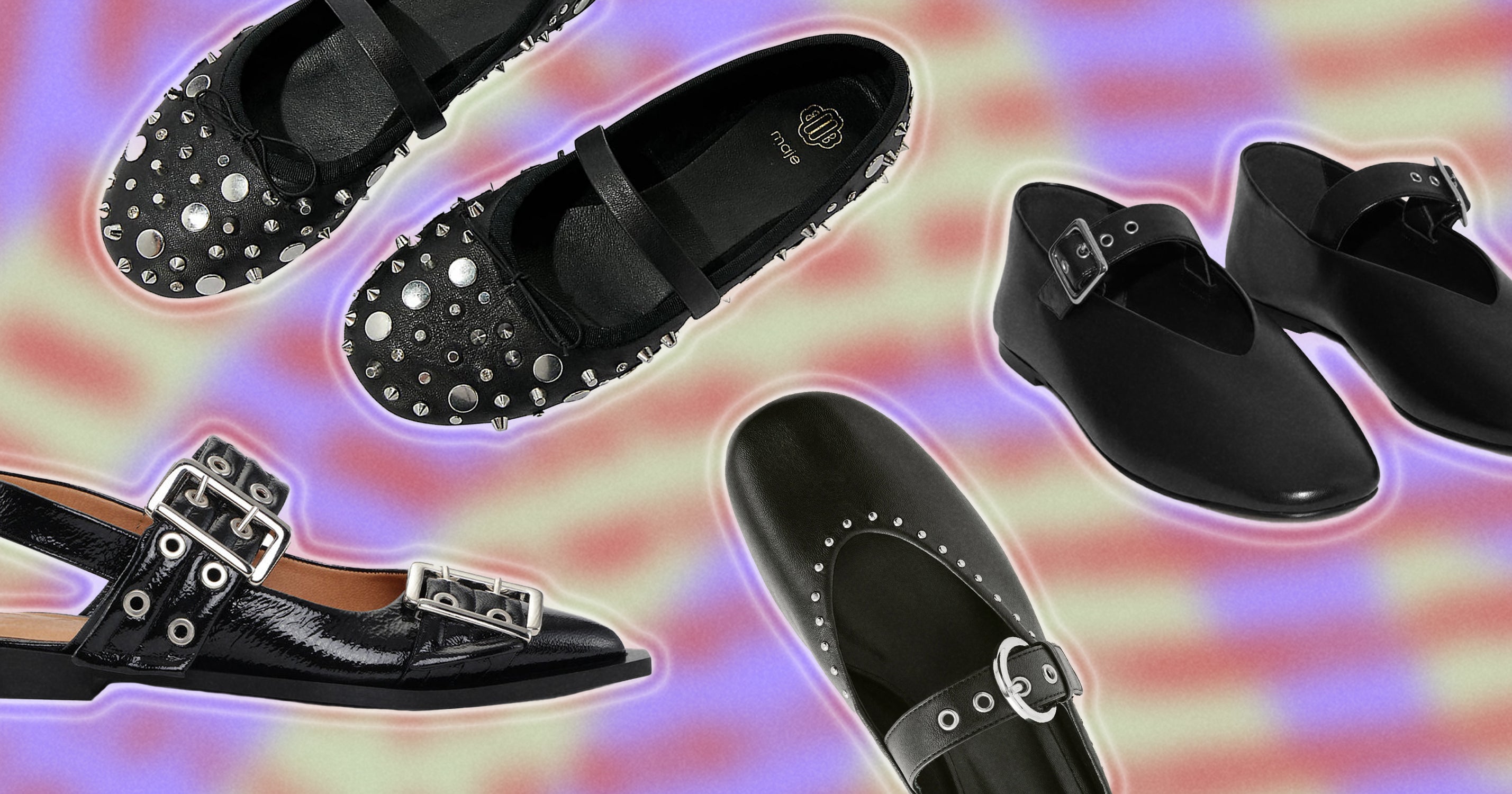 Spiked Ballet Flats Are The Standout Shoe Of The Season, Thanks To Ganni