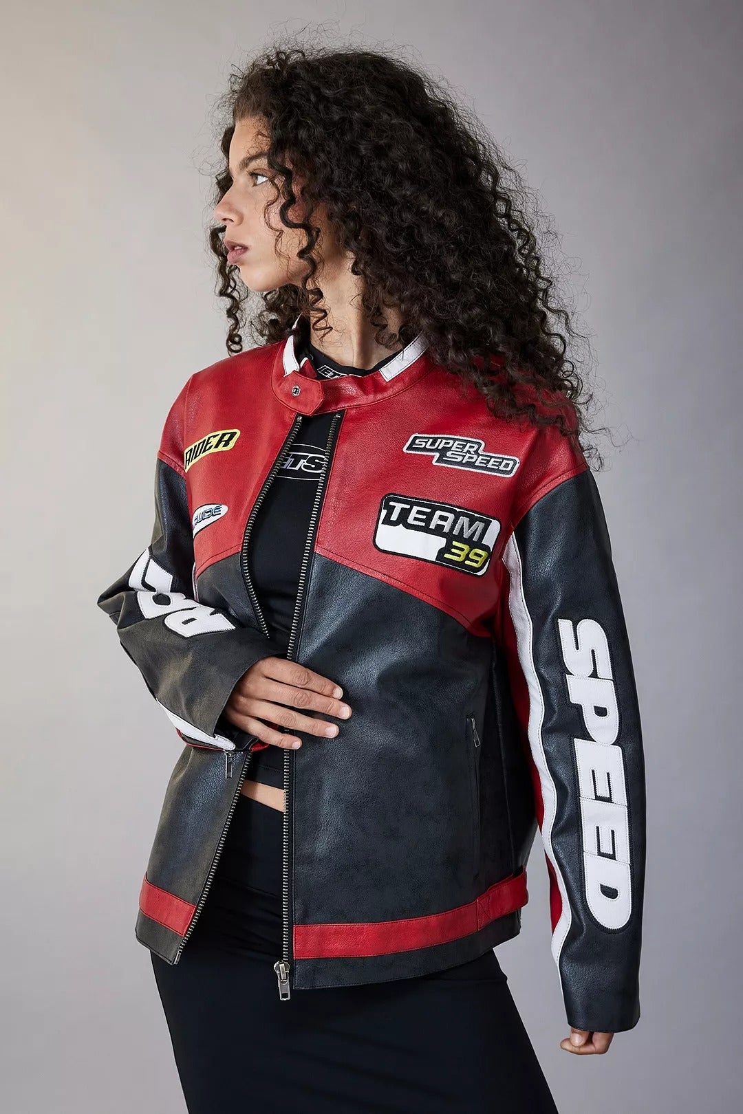 iets frans + Rowan Faux Leather Motocross Jacket