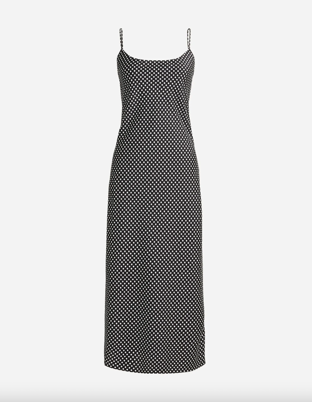 J.Crew + Gwyneth Luster Charmeuse Slip Dress In Tiny Dot Print