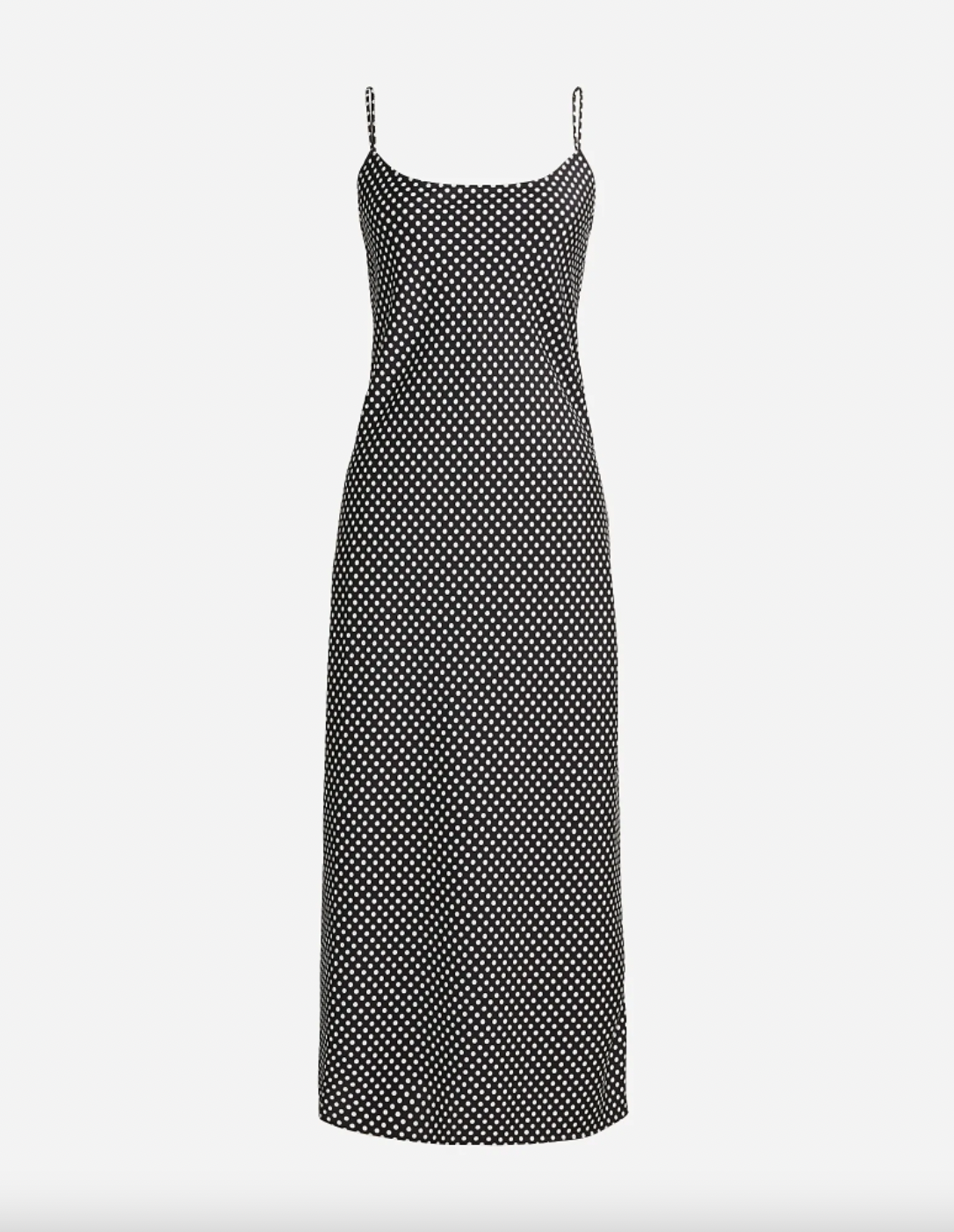 J.Crew + Luster Charmeuse Slip Dress In Tiny Dot Print