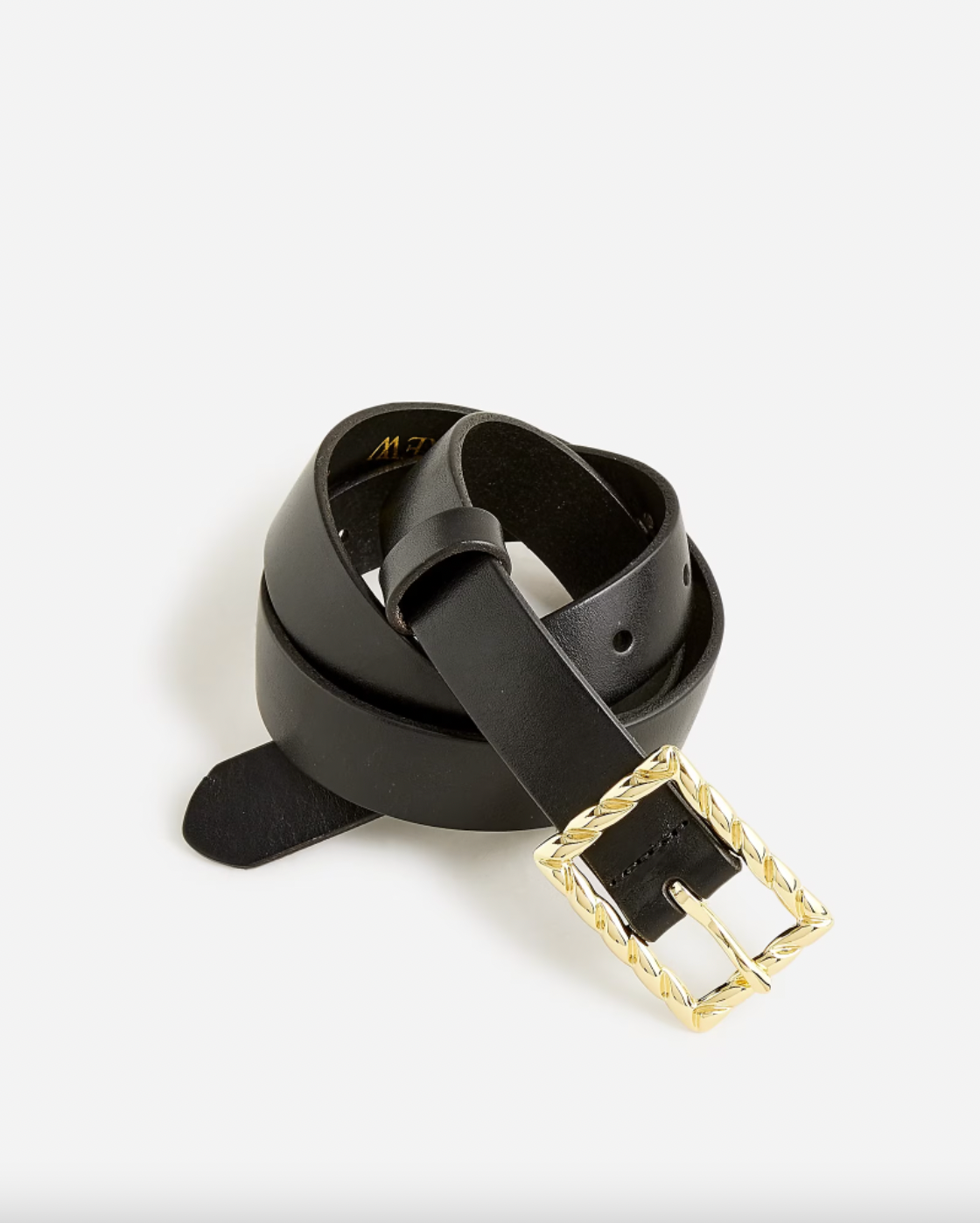 J.Crew + Classic Italian Leather Belt With Twisted Buckle
