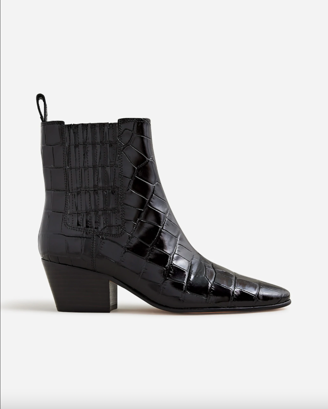 J.Crew + Piper Ankle Boots In Italian Croc-Embossed Leather