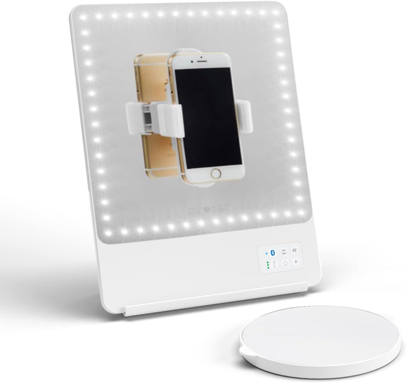 GLAMCOR + Riki Skinny Smart Vanity Mirror with HD LEDs, Magnifying