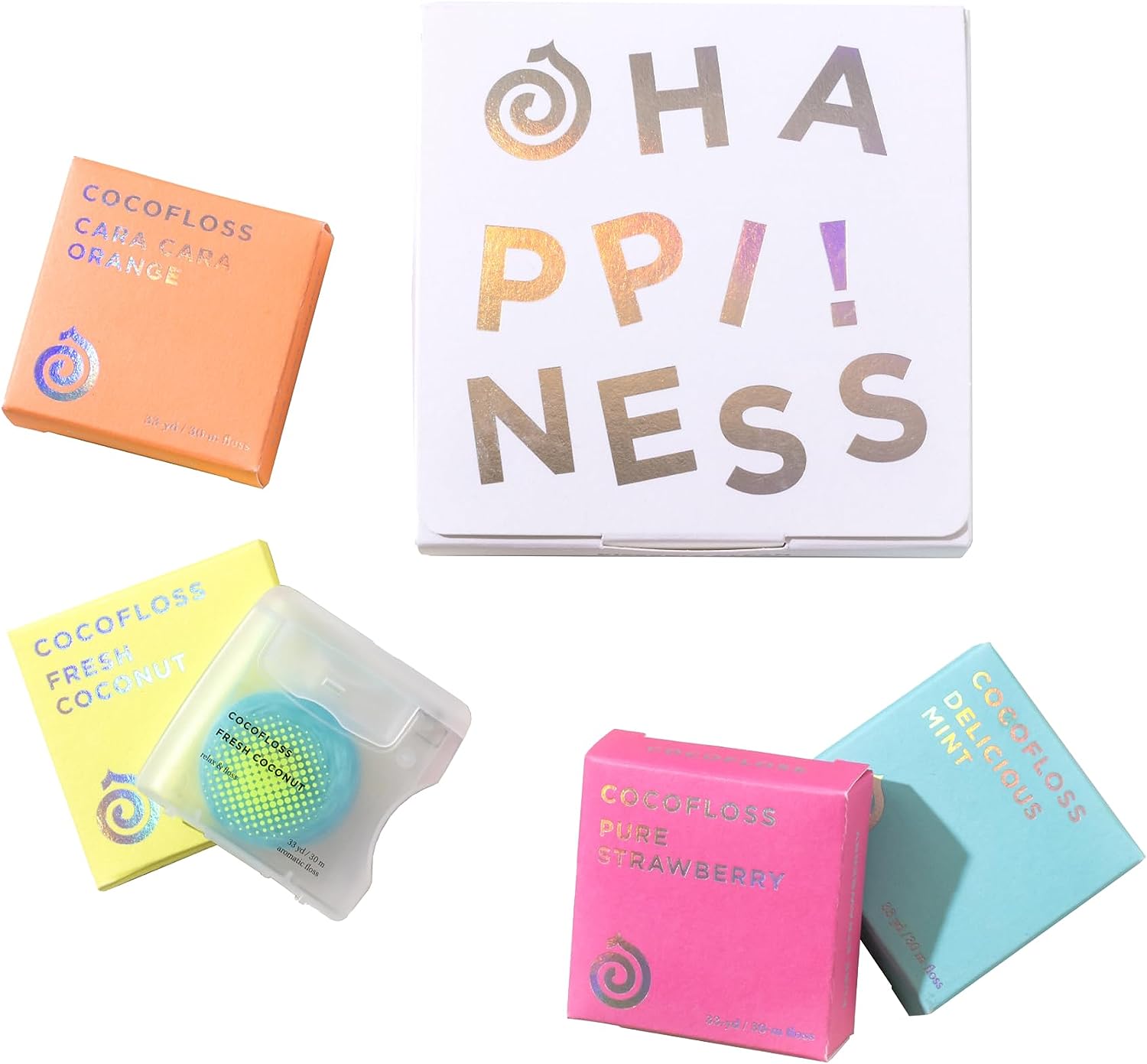 cocofloss + 4Pack of Mint, Coconut, Orange, Strawberry