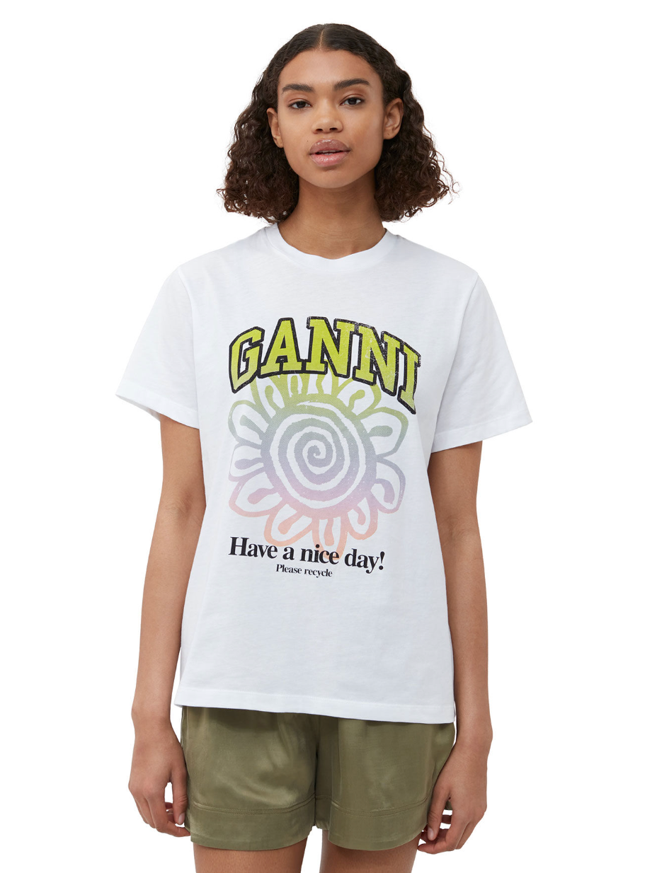 Ganni + Relaxed Multi-Flower T-Shirt Ganni + Relaxed Multi-Flower T-Shirt