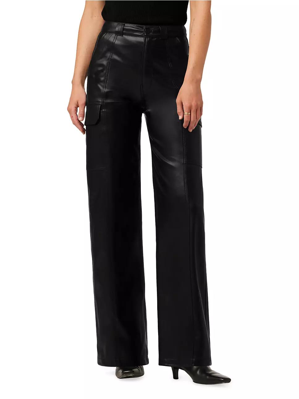 Hudson Jeans + Faux Leather Cargo Pants