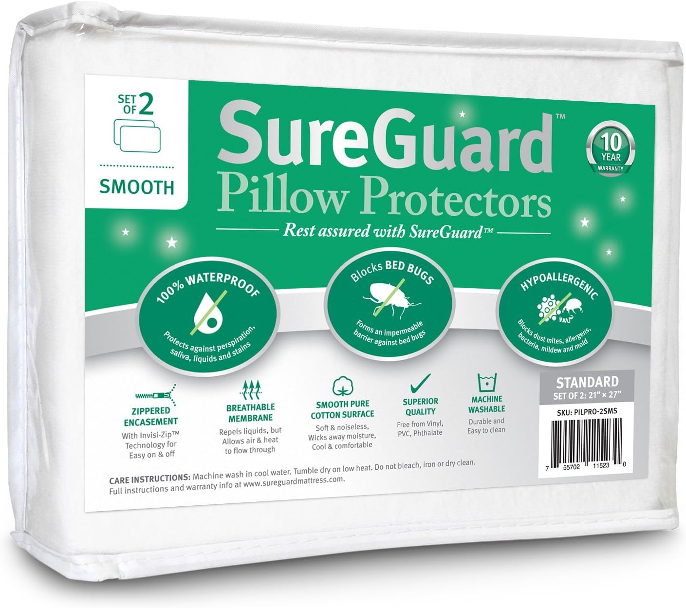 SureGuard Mattress Protectors + 100 Waterproof, Bed Bug Proof
