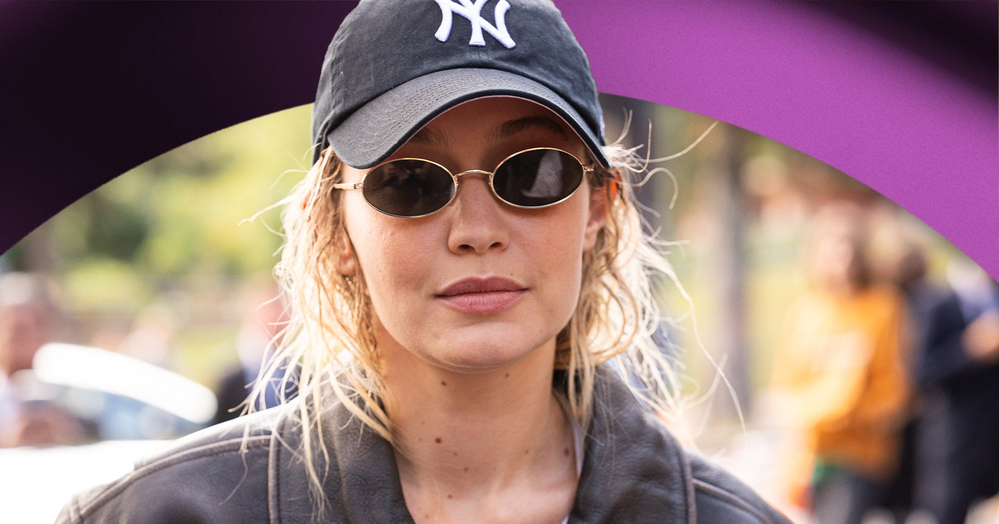 Gigi Hadid Wearing a Yankees Hat