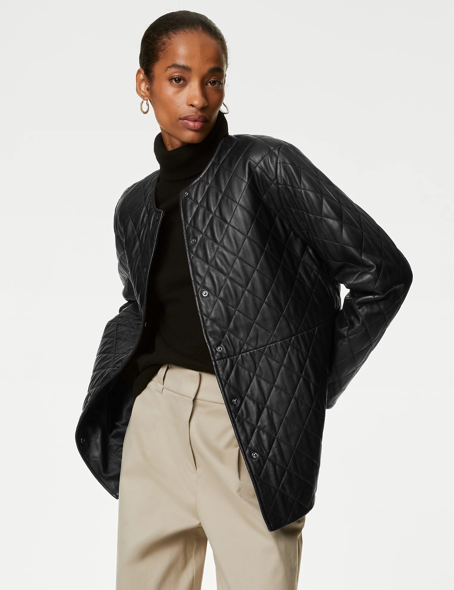 Autograph Leather Quilted Jacket