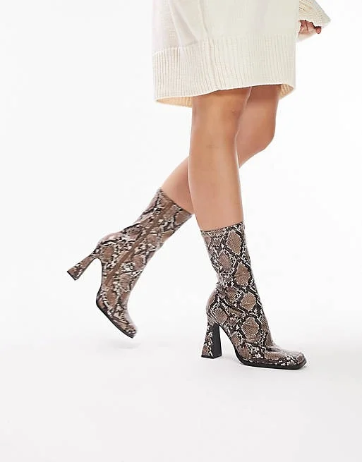 Topshop Wide Fit Hattie Platform Sock Boot
