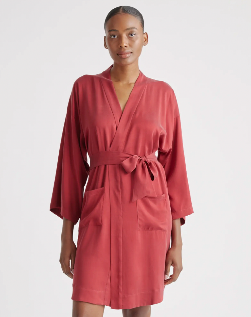 V Neck Mulberry Short Silk Long Sleeve for Women 100% Pure Silk Night –  DIANASILK