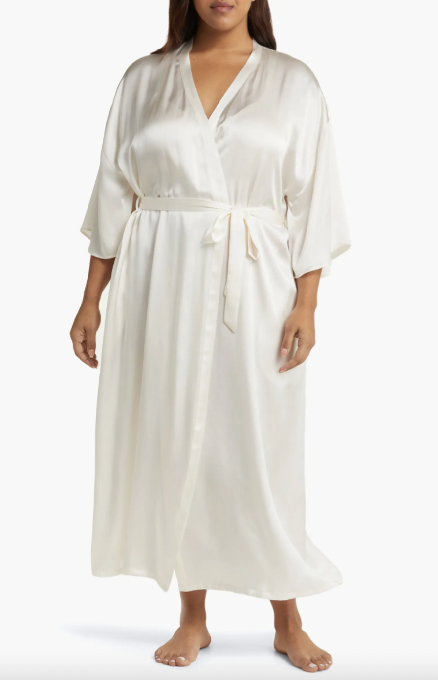 Nordstrom + Washable Silk Longline Robe