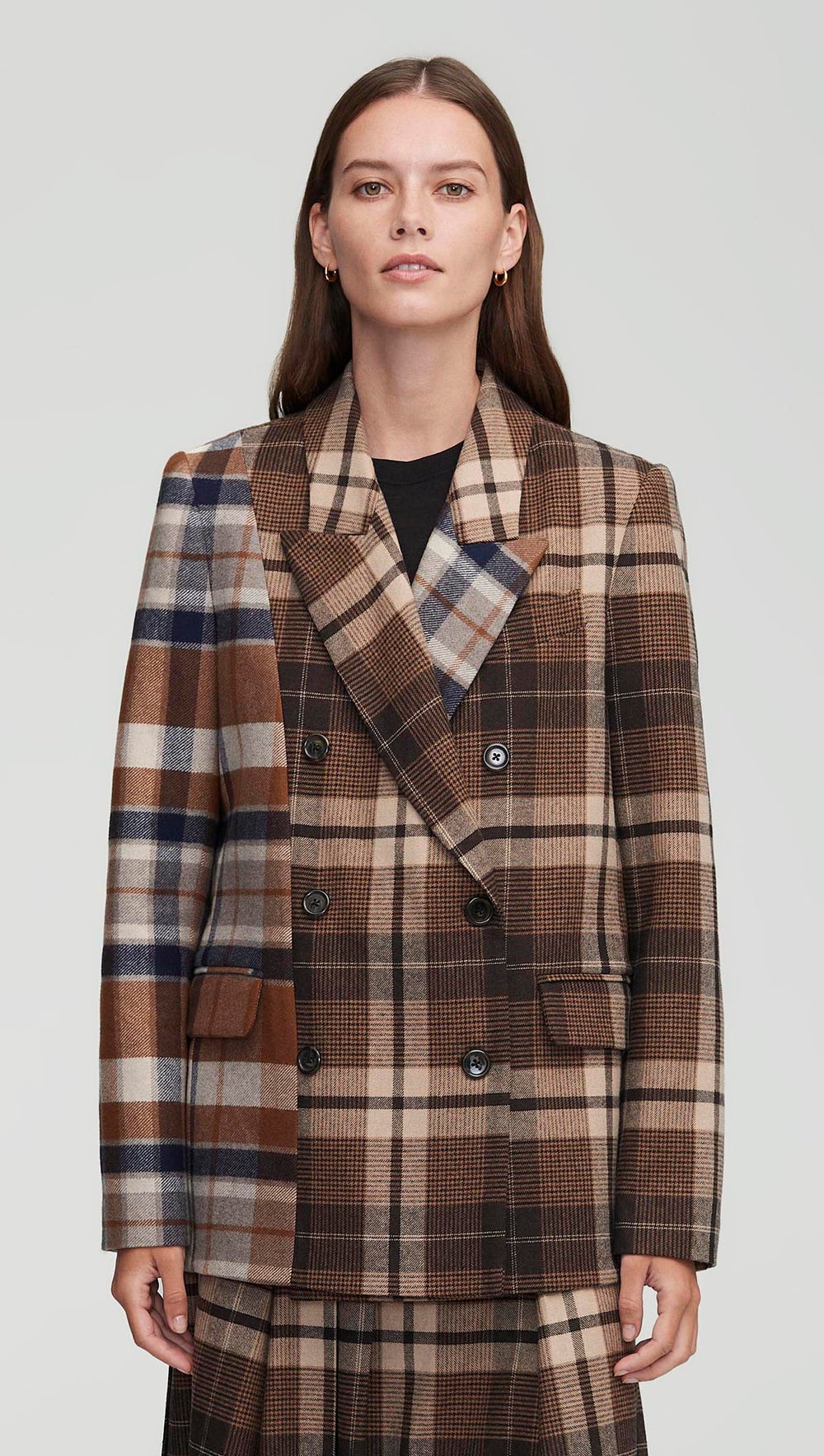 Argent + Patchwork Peak Lapel Blazer