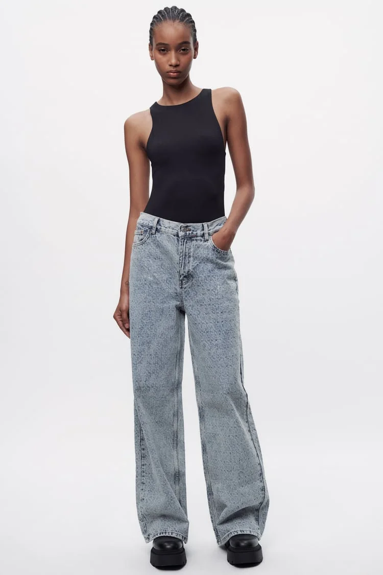 Zara + ZW Mid-Rise Loose-Fit Jeans