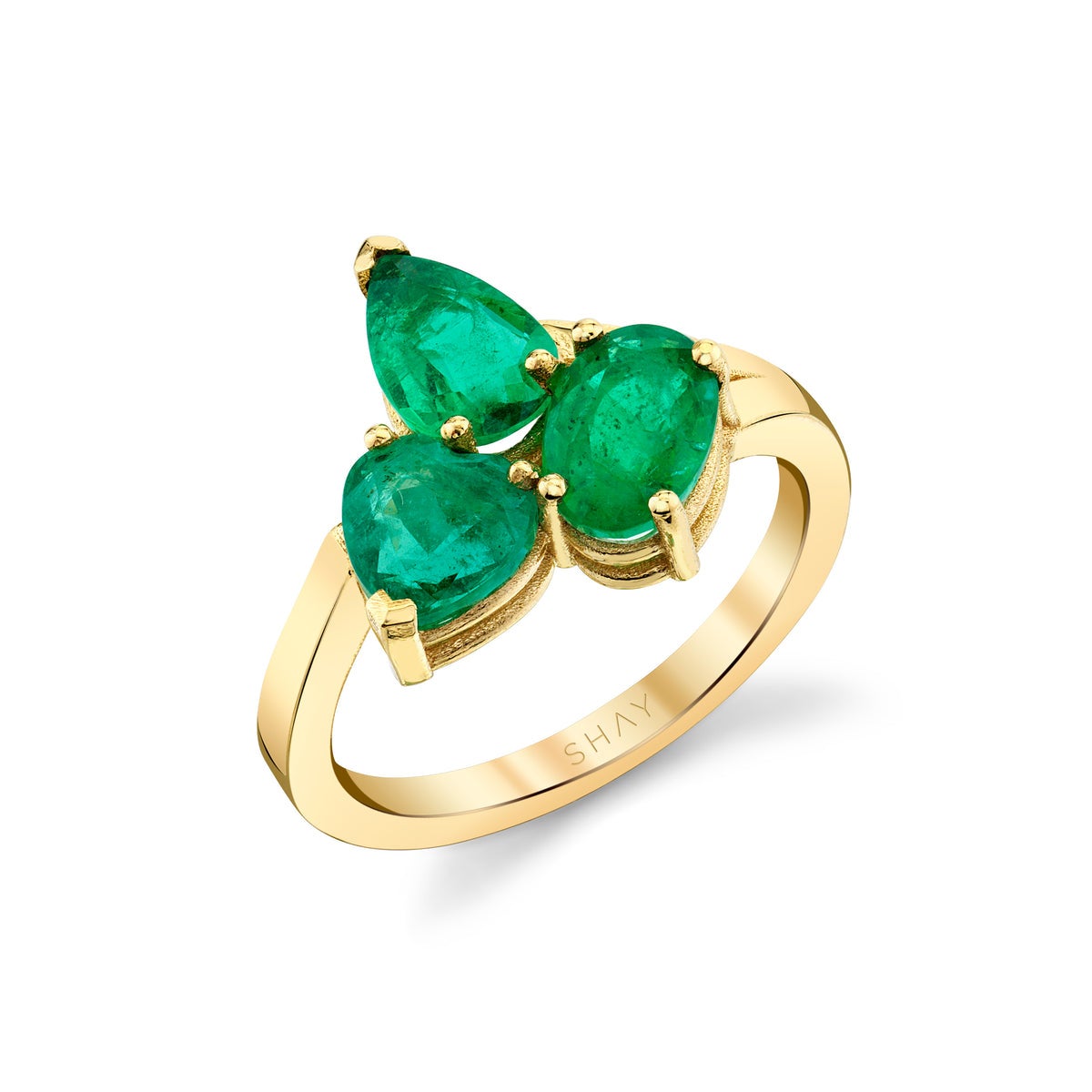 Shay Jewelry + Small Emerald Ombre Triple Gem Ring